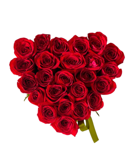 Caja De Corazón Con 24 Rosas Rojas